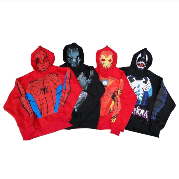 MARVEL Spider-Man Zip Up Hoodie Face Mask NWOT - Halloween, Cosplay - Picture 9 of 16
